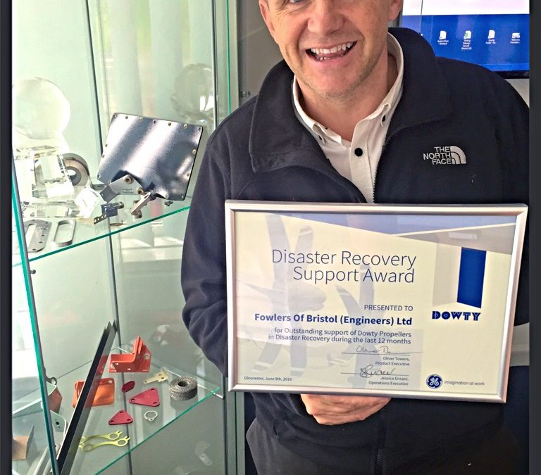 FOWLERS RECEIVE DISASTER RECOVERY SUPPORT AWARD